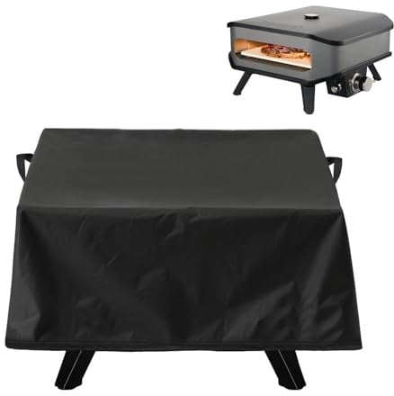 Pizzaofen Abdeckung - Schwarz 420D Oxford-Stoff, Abdeckhaube für 17Pizzaofen Gas, Pizzaofen Lagerung Zubehör(62x62x28cm)
