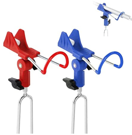 2 Stück Rutenhalter, Edelstahl Angelrutenhalter 360° Verstellbar Rutenhalter Angel mit Anti-Slip Leuchtende Matte Rutenständer Angelzubehör zum Angeln