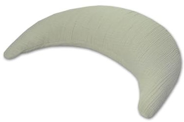 Theraline Musselinmond Stillkissen 140x27cm & Windel Blaubaer | Seitenschläferkissen 100% Baumwolle Musselin-Bezug | Lagerungskissen Atmungsaktiv, waschbar | ideal für Schwangerschaft & Stillzeit