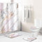 Ensemble 3 Tapis Salle De Bain 45X75Cm Marbre Rose Tapis Antidérapant Microfibre Absorbant, Tapis De Douche + Contour WC