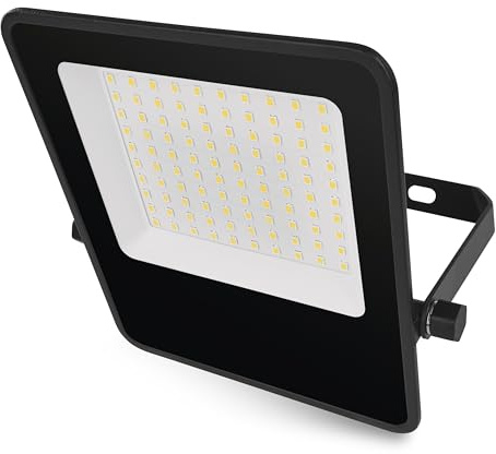EMOS - LED-Strahler VISIO 50W, 7500 lm - ultradünnes Aluminium Flutlicht - wasserdicht - neutralweiß - extra hohe Lichtleistung 150lm/W - Lebensdauer 36000 h - Abstrahlwinkel 110° - für Außenbereich