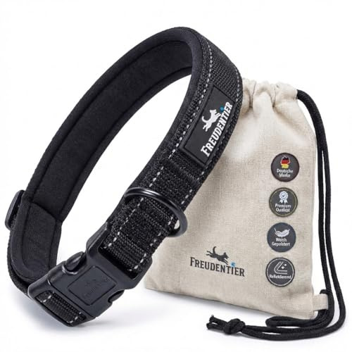 FREUDENTIER Hundehalsband gepolstert mit weichem Neopren, reflektierend