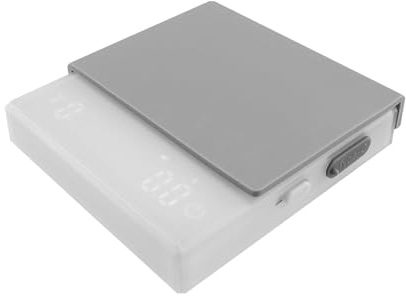 QUMOX Mini Bilancia Digitale per Caffè con Timer, Bianco | Dimensioni ultra-mini (9x9,5 cm) perfette sotto le macchine da caffè espresso senza occupare spazio.