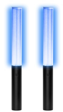 LED Glow Sticks Reusable Glow Party Favor Supplies Multicolor Light Up Stick Idol Concert LED Flashing Bright Glow Lightsticks for Wedding, Birthday, Raves, Concert, Halloween, Christmas (Black-2Pack)
