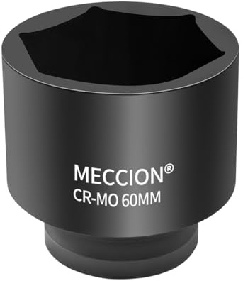 Meccion Douille à Chocs 60mm en 3/4 Pouce Entraînement, Robuste Cr-Mo 6 Pans Douille Profonde, 78mm Longue
