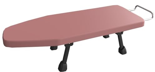 Bügelbrett Klappbar mit Bügeleisenhalter, Verdickter Bügeltisch aus Holz Kommt mit Wattepad für Waschküche, Wohnung, Schlafsäle,18 * 80 * 30cm(Red)