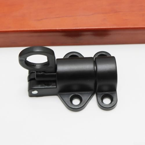 Honseadek Pestillo automático de aluminio de 58 x 44 mm, puertas de aleación, más ventanas abatibles, pestillo de seguridad con anillo de cierre automático, para negro/blanco/si (negro)