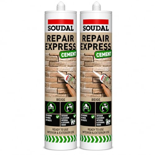 Cement Repair Sealant Beige 300ml – Ready Mixed Crack Filler for Pointing, Masonry & Concrete Repairs, Waterproof Exterior Repair Sealant (Pack of 2)
