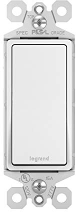 Legrand radiant TM873WCC10 15 Amp Rocker Wall Switch, 3-Way Decorator Light Switches, White (1 Count)