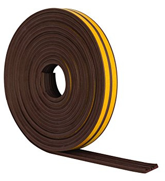 Stormguard 05SR033010MB 10m EPDM 'E' Profile Self-Adeshive Rubber Draught Excluder - Brown