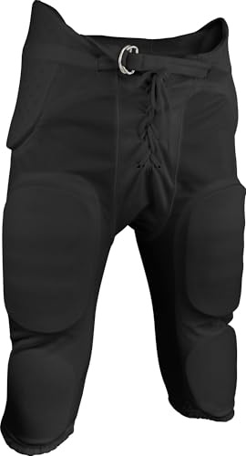 Sports Unlimited Double Knit Integrated Youth Football Pants with Pads - Youth Football Practice Pants for Boys, Black