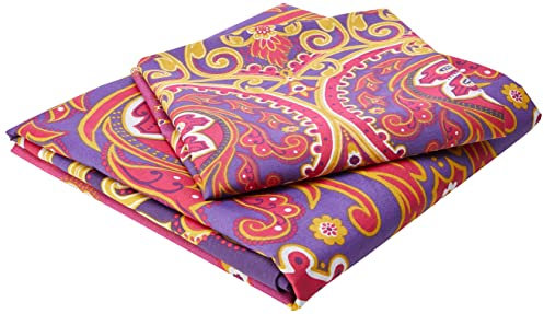 traditionellen ethnischen Steppdecke & 1 Kissenbezug für Einzelbett Bettwäsche-Set Pink & Lila