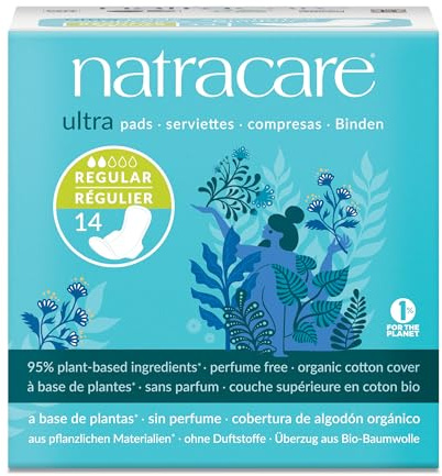 Natracare Ultra Pads with Wings | Regular Absorbency | Pack of 14 X 6