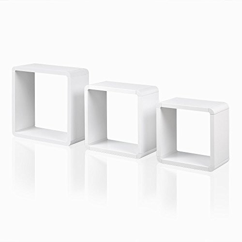 Mixibaby Wandregal Cambridge 3-teilig Hängeregal Bücherregal Regal Würfel Cube Weiss