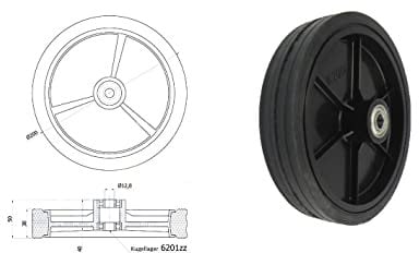 Zabi Ruote per tosaerba/ruote per tosaerba d = 200 mm cuscinetti a sfera