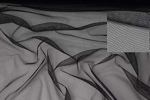 StoffBook SCHWARZ STRETCH NETZ LOCHFILET STOFF -WABE 1MM- NETZSTOFF STOFFE, D171