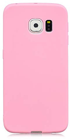 cuzz Kompatibel mit Samsung Galaxy S6 Hülle Case Silikon Schutzhülle Handyhülle,Outdoor Stoßfest Schutzhülle Schmaler Telefonschutz,Staub und Scratch-Stoßfest-Pink