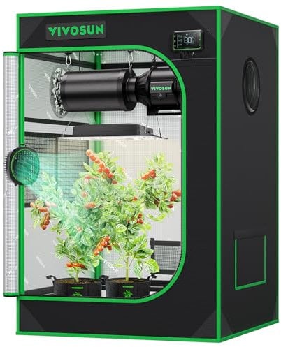 VIVOSUN S223 2x2 Grow Tent, 24x24x36 High Reflective Mylar with Observation Window and Floor Tray for Hydroponics Indoor Plant for VS1000