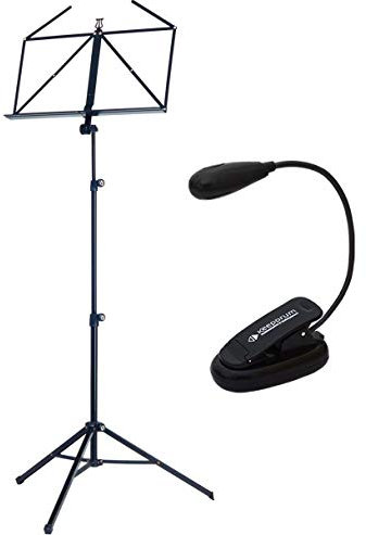 K&M 10065 Notenständer Notenpult Schwarz + keepdrum Notenpult-Leuchte