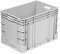 Eurobehälter 600x400x420 mm (LxBxH) | stapelbar | Wände und Boden geschlossen | Mit Handgriff | 30 Liter | aus PP-C | Premium-Qualität Made in Germany Farbe grau