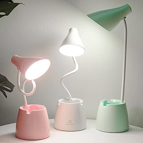 Lampada da Scrivania LED, Luce da Scrivania Rotazione a 360 ° USB Regolabile 3 Modalità di Illuminazione Lampada da Tavolo Bambini per Lavoro, Lettura, Studio, Protegge gli Occhi(Rosa)