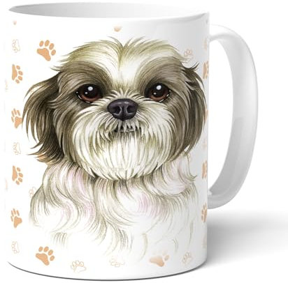 SHIH TZU A - Tasse mit passenden Spruch und Hunde Zeichnung. Kaffeebecher, Teetasse, Becher. Praktisches Geschenk.