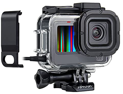 SOONSUN Skeleton Case with Side Door for GoPro Hero 13 12 11 10 9 Black, Side Open Protective Housing with Skeleton Backdoor for Improved Audio Capture, USB Pass-through Door for Direct Charging