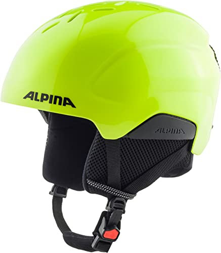 Alpina PIZI - Sicherer, Bruchfester & Individuell Anpassbarer Skihelm Mit Abnehmbaren Ohrenpolstern Für Kinder, neon-Yellow matt, 46-51 cm