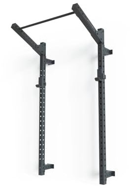 ATLETICA R8 Wall Rack | Wandmontage | Nur 27,5 cm Tiefe | Für enge Home Gyms & Garagen geeignet | Höhenverstellbar 228-241 cm | 75x75x3 mm Stahlprofil