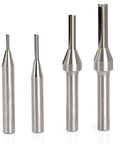 Sinoprotools Nutfräser 8mm Schaft, 4 Stück Gerade Oberfräsen-Bits Set, Holz Fräser Router Bit, Handfräse Holzfräser Fräser Zubehör, Geeignet Zum BesäUmen und Nutfräser 2/3/5/6mm