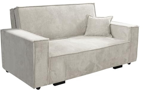 Mirjan24 Sofa Viva Star Cord III mit Schlaffunktion, 3 Sitzer Polstersofa mit Bettkasten inkl. Kissen, Schlafsofa, Bettsofa, Sofagarnitur, Farbauswahl, Wohnlandschaft (Poso 100)