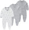 Chamie Baby Schlafanzug Strampler Langarm für Baby Jungen und Mädchen, Doppelter Reißverschluss und Halsschutz, 0-3m/3-6m/6-9m/9-12m