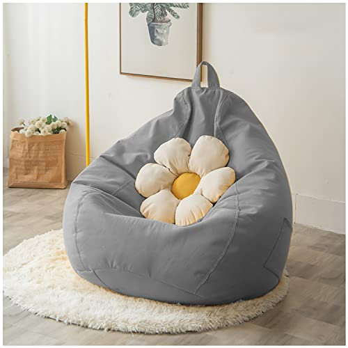 ArtsPavilion Beanbag Cover Bean Bag Chair Cover Stuffed Animal Storage Sturdy Zipper Washable For Teens And Adults Removable and washable 80x90cm gray
