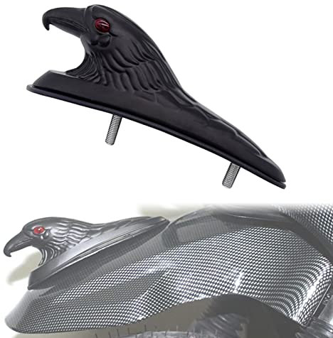 Motorrad Ornament Kotflügel vorne Kotflügel Dekor Adlerkopf Statue Dekoration Universal Motorrad ATV Dirt Bike mit 6 mm Schrauben (schwarz)