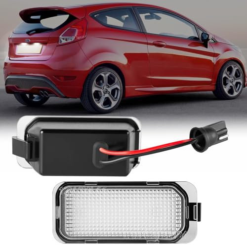 POPMOTORZ LED Kennzeichenbeleuchtung, 2 Stücke Nummernschildbeleuchtung 2835 SMD mit CanBus Fehlerfrei für Ford Fiesta JA8 Focus DA3 5D Focus DYB S-MAX C-MAX Grand C-max Mondeo Kuga Galaxy