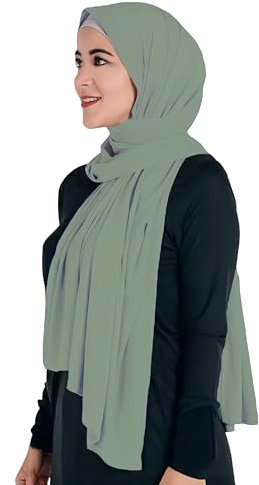 Lina & Lily Maxi Hijab Jersey Premium, Kopftuch Schal Turban für Muslimische Frauen (Dusty Mint)