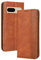Topme Handyhülle hülle fur Google Pixel 7A (6.1 Inches) Case Schutzhülle, Handyhülle aus Leder mit Stilvollem, Strukturiertem Kartenschlitz.Braun