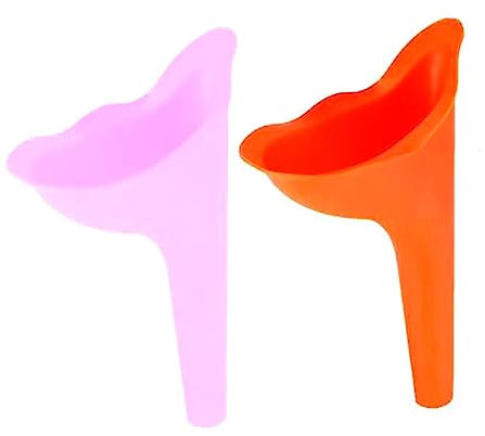 PARENCE.- Lot de 2 Urinoirs Portatifs pour Femme / 10x13cm, Silicone - Couleur aléatoire (rose orange violet)