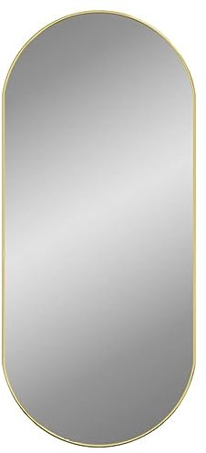 vidaXL Espejo de Pared Ovalado Colgante Decoración Dormitorio Habitación Salón Sala de Estar Pasillo Tocador Cuarto de Baño Entrada Dorado