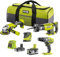 RYOBI - Combo 2 outils 18 Volts ONE+ : Perceuse 50 Nm + Scie sabre + Meuleuse + Ponceuse + 2 batteries (2 & 4Ah) + Chargeur + sac de transport - R18CK4E-242S