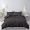 LivinEase Bettwäsche 260x240 Set - Mikrofaser Bettbezug 260x240 cm + 2 Kissenbezüge 65x65 cm - Bettwäsche - Schwarz
