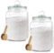 2 Sets 2 Litre Bath Salt Container Large Glass Jars with Airtight Lid and Scoop Wide Mouth Storage Jar with Wooden Scoop for Bath Flour Salt Candy Tea Pasta, Oats, Nuts