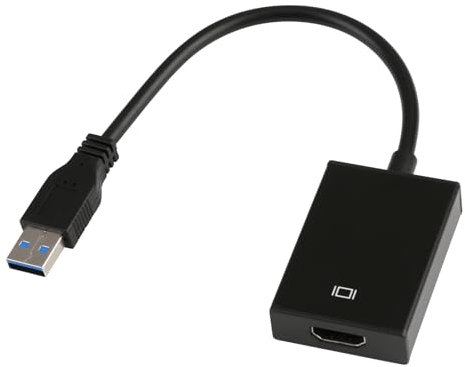 Wonvify Adaptateur USB vers HDMI, Convertisseur USB 3.0/2.0 vers HDMI 1080P Full HD (Mâle à Femelle) avec Audio pour PC, Ordinateur Portable, TV HDTV, Compatible avec Windows XP 7/8 / 8.1/10
