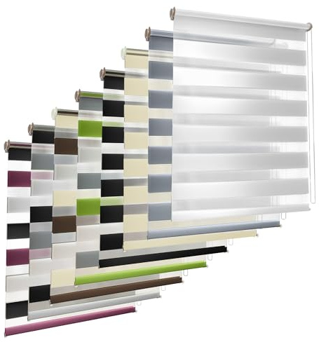 TEKONA Doppelrollo Klemmfix ohne Bohren Rollos für Fenster Rollo lichtdurchlässig & verdunkelnd Innenrollo Seitenzugrollo Sonnenschutz Fenster Tür - Anthrazit, 100 x 230 cm (BxL) - Stoffbreite 96cm