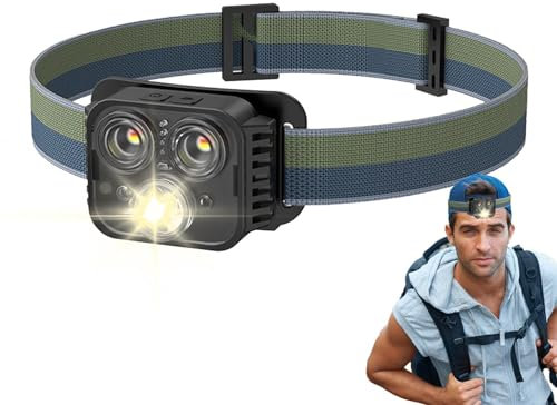 Walopola lámpara principal, faro LED - Luz de cabeza portátil | Linterna frontal LED portátil, luz principal recargable por USB para actividades al aire libre, luz principal para acampar
