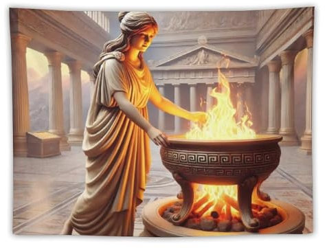 Poster mit griechischer Mythologie, Hestia – Göttin des Herzens, Wandkunst, Bild, Gemälde, Tapisserie, Druck, Wandteppich, Kunstwerke, Schlafzimmer, Wohnzimmer, Dekoration, 76,2 x 101,6 cm