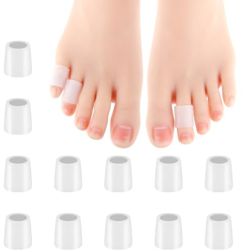 YUXIANLB Lot de 12 manchons d'orteils en silicone pour orteils incarnés, cors, ampoules, orteils en marteau