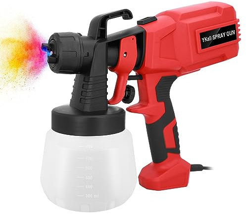 Pistola per Verniciare, 700W HVLP Pistola a Spruzzo per Verniciare con 4 Ugelli in Rame, Serbatoio da 800ml, Funzioni di Soffiaggio e Pulizia, Include Kit di Pulizia, Ideale per Mobili, Armadi, Pareti