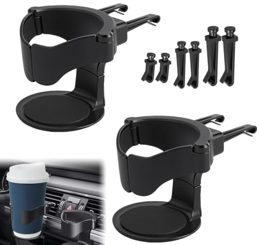 2PCS Car Cup Holder with Non-slip EVA Pads,Adjustable Air Vent Drink Holder