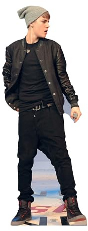 Star Cutouts Ltd Justin Bieber On Stage Pappaufsteller in Lebensgröße, 173 cm, Schwarz, normal